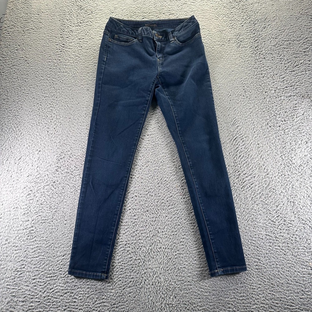 Michael Kors Izzy Jeans Womens 4 Blue Cotton Denim Skinny Workwear Faded Travel